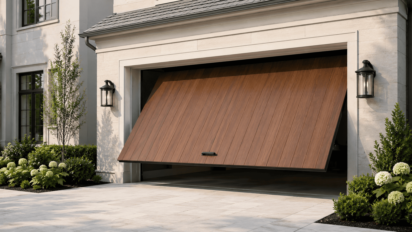 Garage door repair in progress — Wells